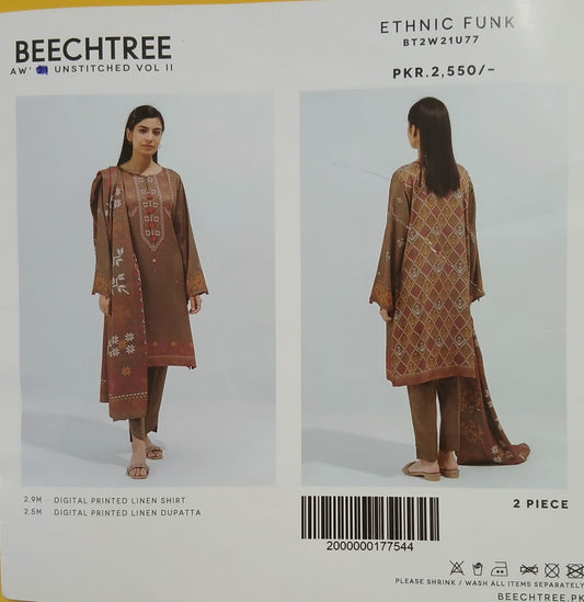 BEECHTREE 2pc printed linen suit
