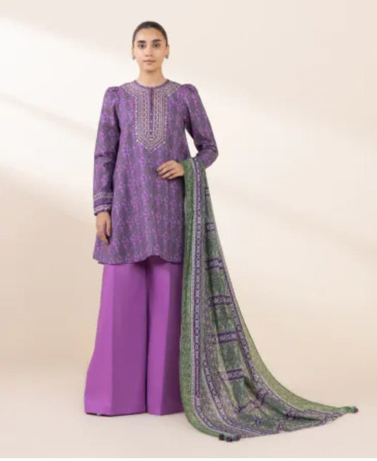 3-piece printed cotton suit by Sapphire Daily