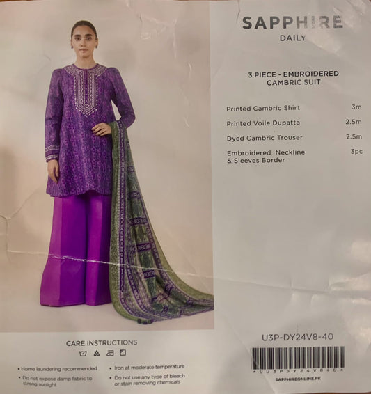 3-piece printed cotton suit by Sapphire Daily